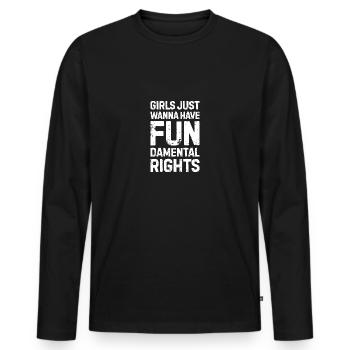 Les filles ont des droits fondamentaux féministe - T-shirt manches longues Premium bio Homme - noir - Devant - Nico (187cm)