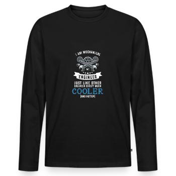 Mechanical Engineer - Men's Premium Organic Long Sleeve Shirt - black - Front - Nico (187cm)