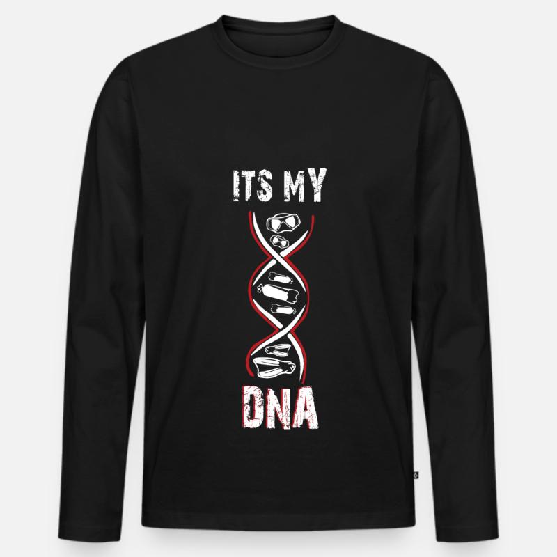 Tauchen DNA - Männer Premium Bio Langarmshirt - Schwarz