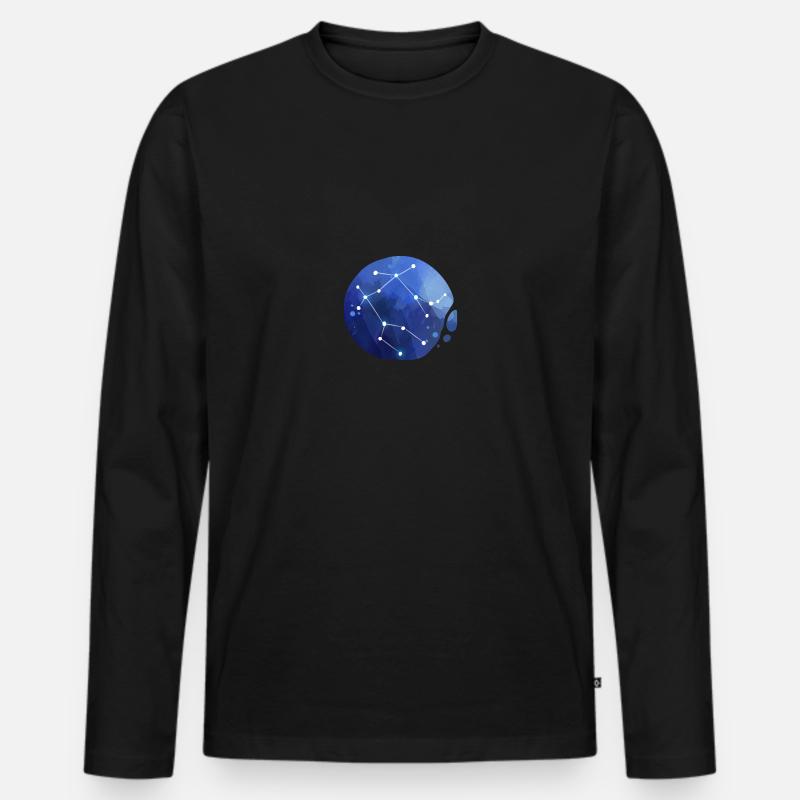 Sternzeichen Zwilling Gemini - Männer Premium Bio Langarmshirt - Schwarz