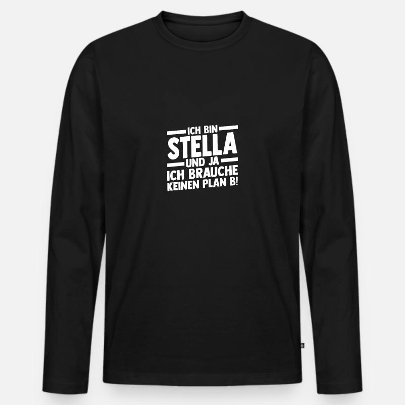 Vorname Stella - Männer Premium Bio Langarmshirt - Schwarz