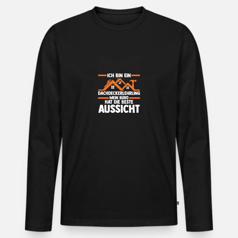 Roofing training apprentice Auzbi roofer - Men's Premium Organic Long Sleeve Shirt - black