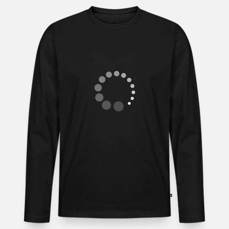 Buffering loading laden - Männer Premium Bio Langarmshirt - Schwarz