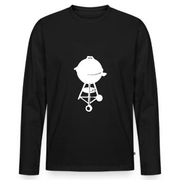 Griller de charbon BBQ Grill - T-shirt manches longues Premium bio Homme - noir - Devant - Nico (187cm)