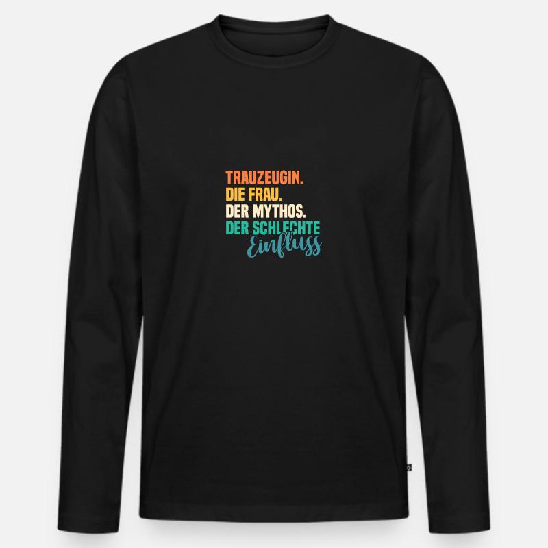 Hochzeit Junggesellenabschied Trauzeugin - Männer Premium Bio Langarmshirt - Schwarz