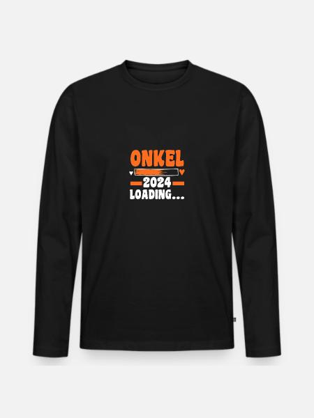 Werdender Onkel 2027 - Männer Premium Bio Langarmshirt - Schwarz