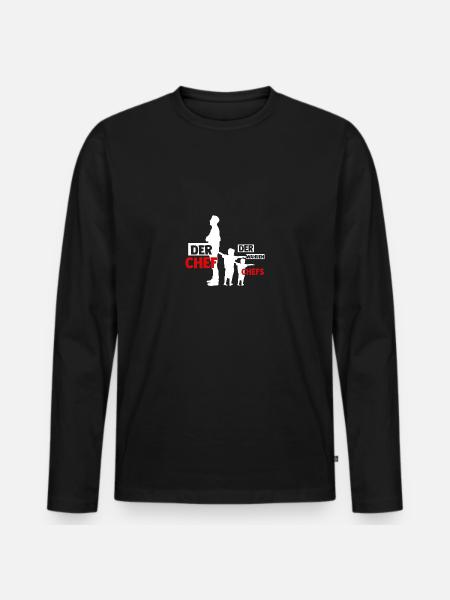 Dad Father Two children Sons - Men's Premium Organic Long Sleeve Shirt - black