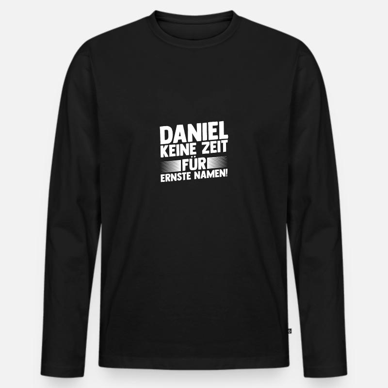 First name Daniel - Men's Premium Organic Long Sleeve Shirt - black