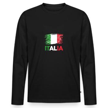 Italie Italien Italien Italie - T-shirt manches longues Premium bio Homme - noir - Devant - Nico (187cm)