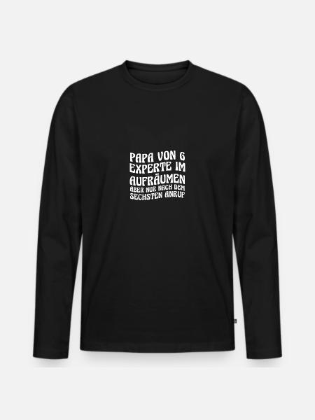 Dad of 6 children - Men's Premium Organic Long Sleeve Shirt - black