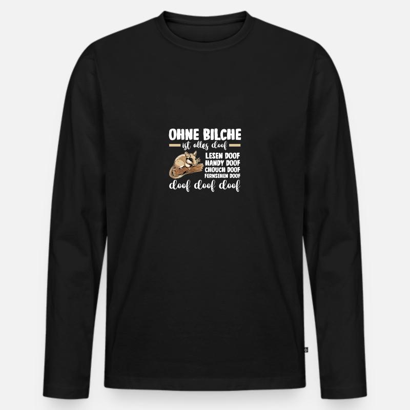 Bilch - Männer Premium Bio Langarmshirt - Schwarz