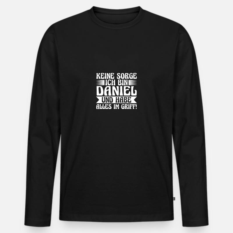 First name Daniel - Men's Premium Organic Long Sleeve Shirt - black