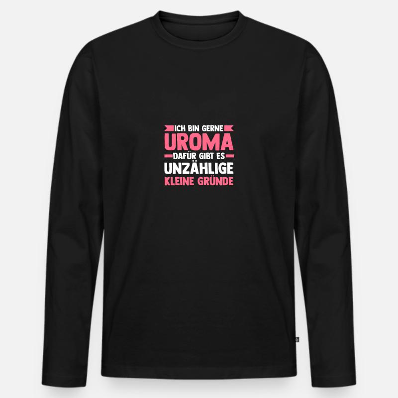 Urgroßmutter Uroma - Männer Premium Bio Langarmshirt - Schwarz