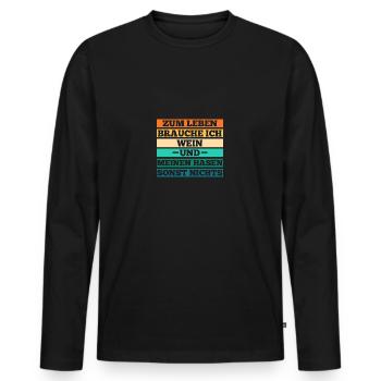 Wein Kaninchen Hase - Männer Premium Bio Langarmshirt - Schwarz - Vorne - Nico (187cm)