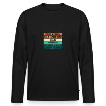 Bier Kaninchen Hase - Männer Premium Bio Langarmshirt - Schwarz - Vorne - Nico (187cm)