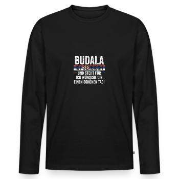 Serbe Serbe Serbie - T-shirt manches longues Premium bio Homme - noir - Devant - Nico (187cm)