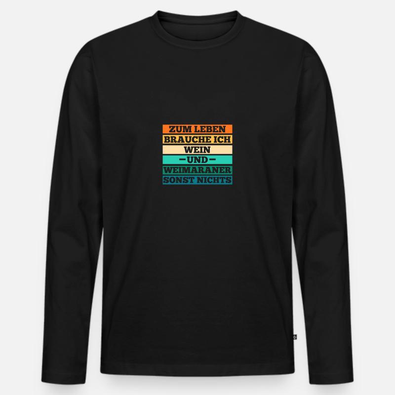 Hund Wein Weimaraner - Männer Premium Bio Langarmshirt - Schwarz