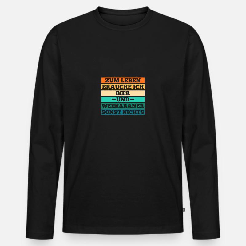 Hund Bier Weimaraner - Männer Premium Bio Langarmshirt - Schwarz