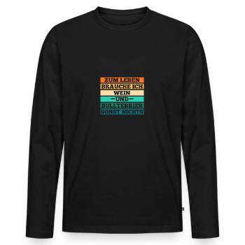 Hund Wein Bullterrier - Männer Premium Bio Langarmshirt - Schwarz - Vorne - Nico (187cm)