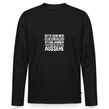 Marriage Elms Wedding 61 Years Married Weddings - Men's Premium Organic Long Sleeve Shirt - black - Front - Nico (187cm)