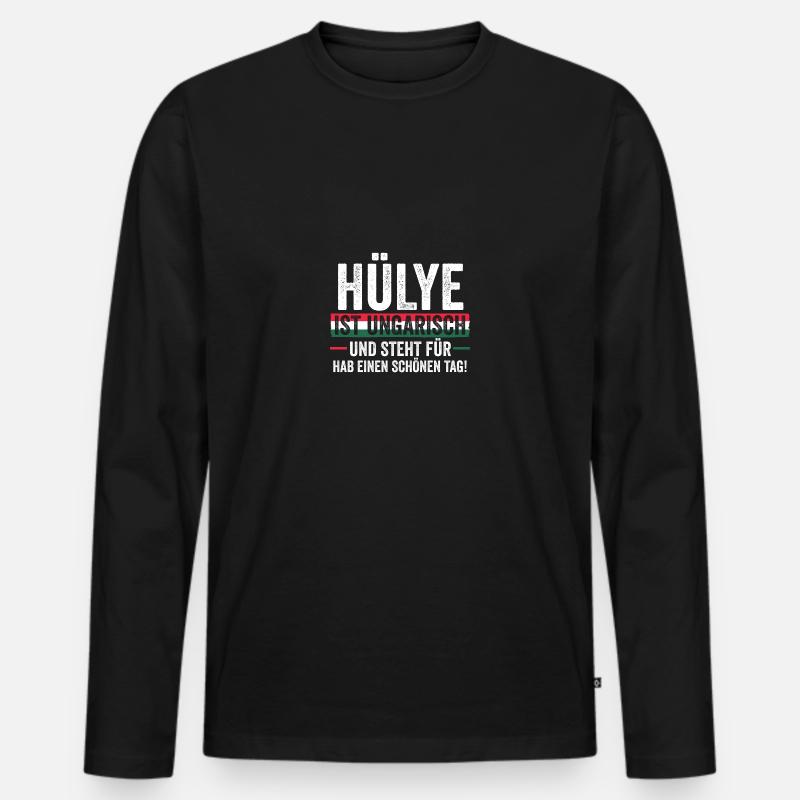 Ungar Ungarisch Ungarn - Männer Premium Bio Langarmshirt - Schwarz