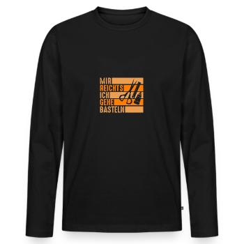 Bastler Basteln - Männer Premium Bio Langarmshirt - Schwarz - Vorne - Nico (187cm)