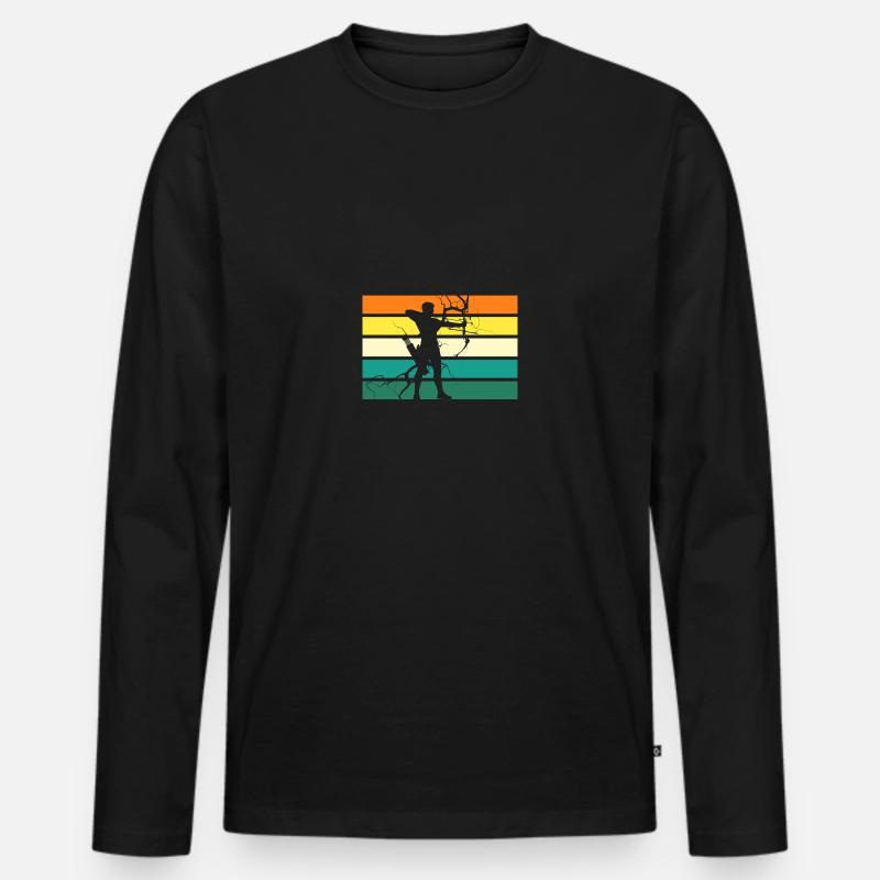 Bogenschütze Bogenschießen - Männer Premium Bio Langarmshirt - Schwarz