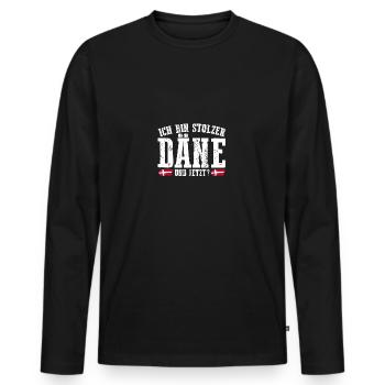 Danois Danemark - T-shirt manches longues Premium bio Homme - noir - Devant - Nico (187cm)