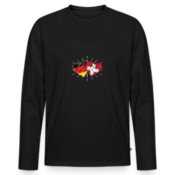 Swiss German Heart Switzerland - Men's Premium Organic Long Sleeve Shirt - black - Front - Nico (187cm)