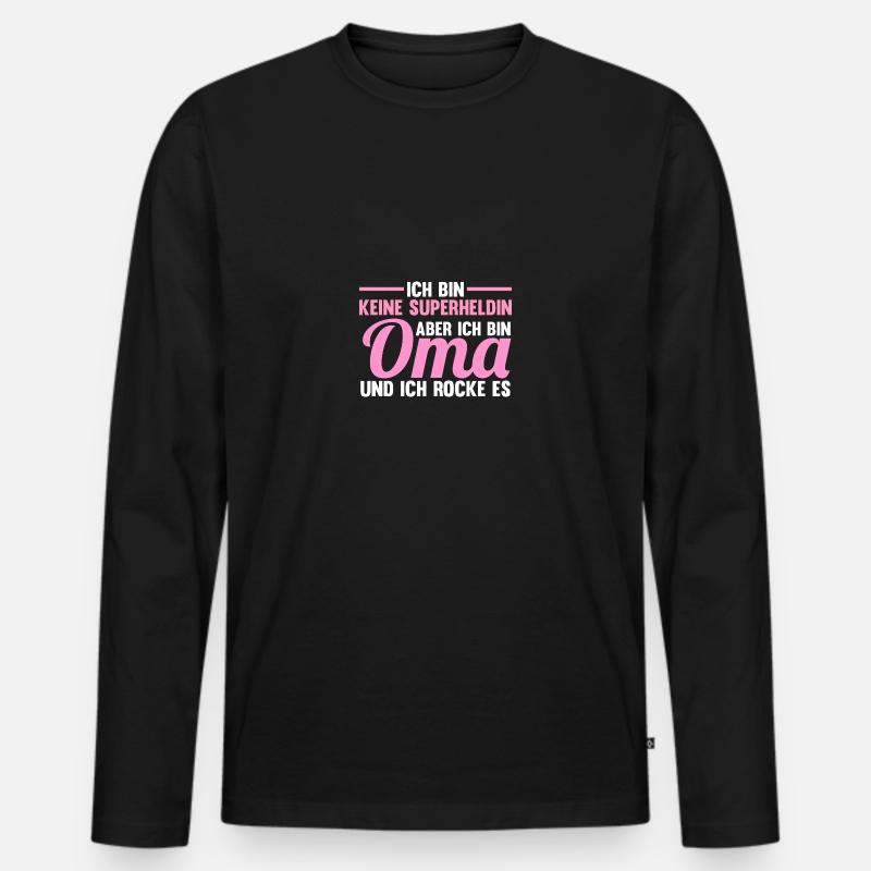Großmutter Oma - Männer Premium Bio Langarmshirt - Schwarz