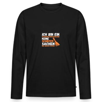 Tile Laying Training Apprentice Auzbi Tile Laying - Men's Premium Organic Long Sleeve Shirt - black - Front - Nico (187cm)