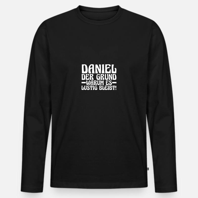 First name Daniel - Men's Premium Organic Long Sleeve Shirt - black