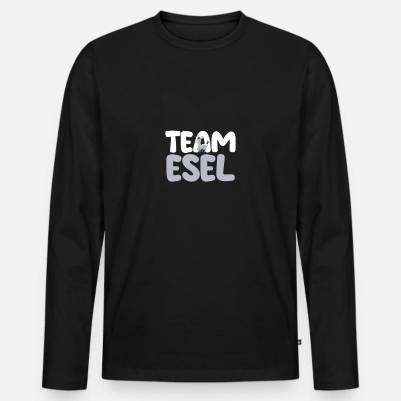 Esel - Männer Premium Bio Langarmshirt - Schwarz