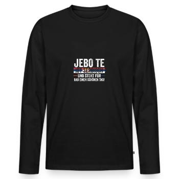 Serbe Serbe Serbie - T-shirt manches longues Premium bio Homme - noir - Devant - Nico (187cm)
