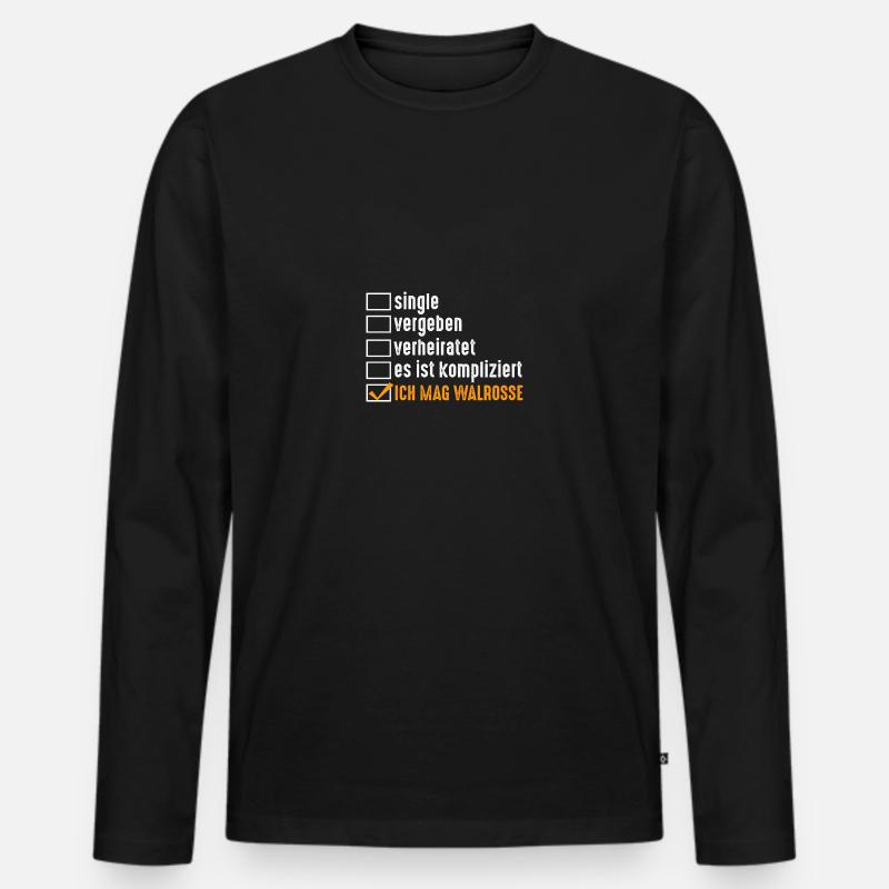 Walross - Männer Premium Bio Langarmshirt - Schwarz