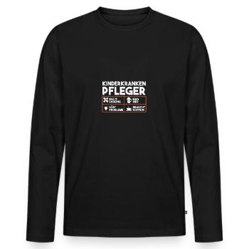 Pfleger Pflegekraft Kinderkrankenpfleger - Männer Premium Bio Langarmshirt - Schwarz - Vorne - Nico (187cm)