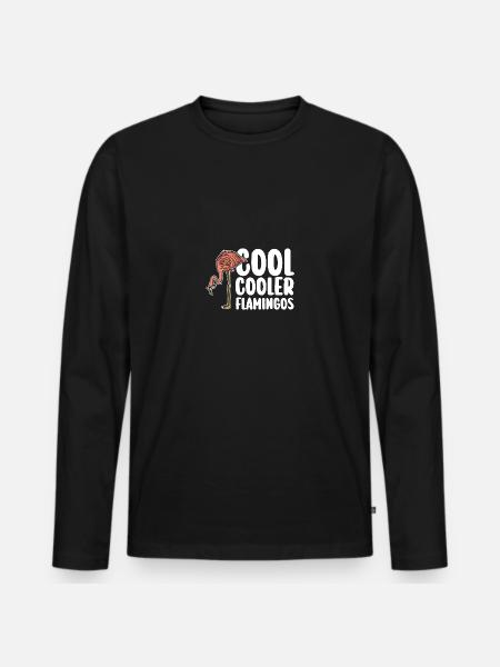 Cool Cooler Flamingos - Männer Premium Bio Langarmshirt - Schwarz