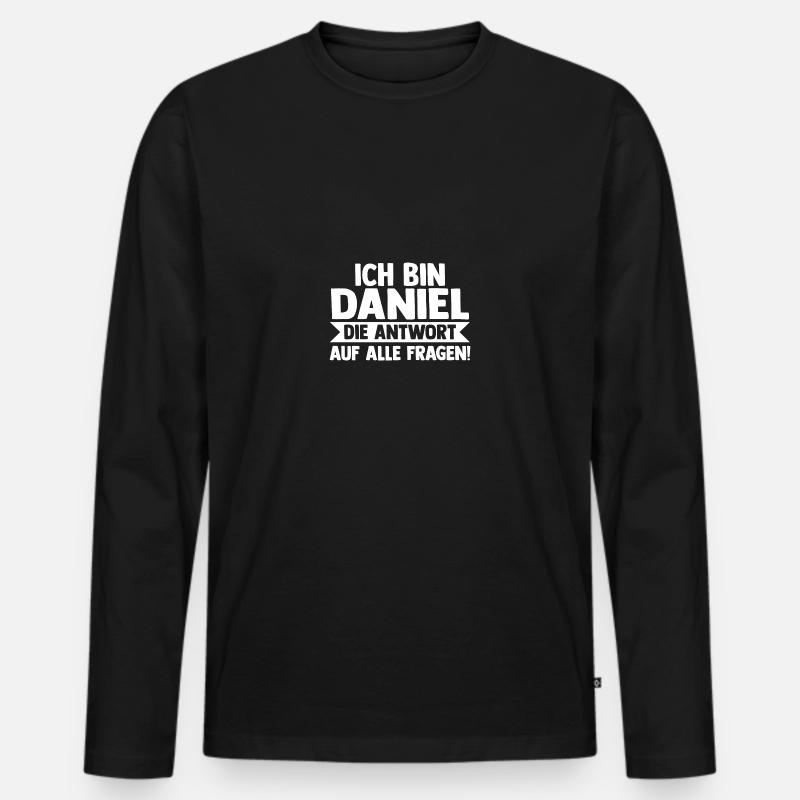 Vorname Daniel - Männer Premium Bio Langarmshirt - Schwarz