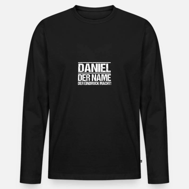 Vorname Daniel - Männer Premium Bio Langarmshirt - Schwarz
