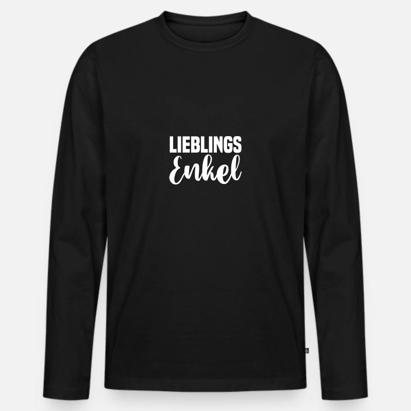Enkel - Männer Premium Bio Langarmshirt - Schwarz