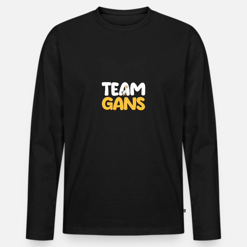 Gans Gänse - Männer Premium Bio Langarmshirt - Schwarz