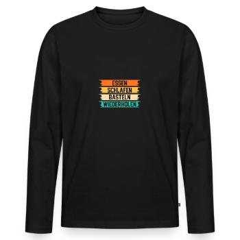 Bastler Basteln - Männer Premium Bio Langarmshirt - Schwarz - Vorne - Nico (187cm)