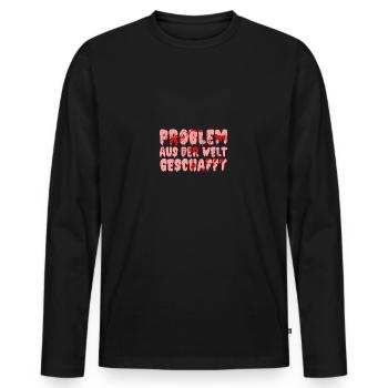 Halloween Costume Blood Smeared - Men's Premium Organic Long Sleeve Shirt - black - Front - Nico (187cm)
