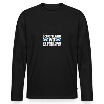 Ecossais Ecosse Ecosse Ecosse - T-shirt manches longues Premium bio Homme - noir - Devant - Nico (187cm)