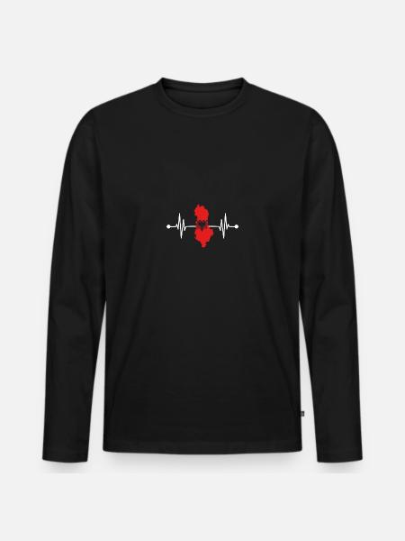 Albanian Albanian Heartbeat Albania - Men's Premium Organic Long Sleeve Shirt - black