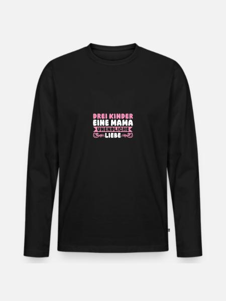 Mom of 3 children - Men's Premium Organic Long Sleeve Shirt - black