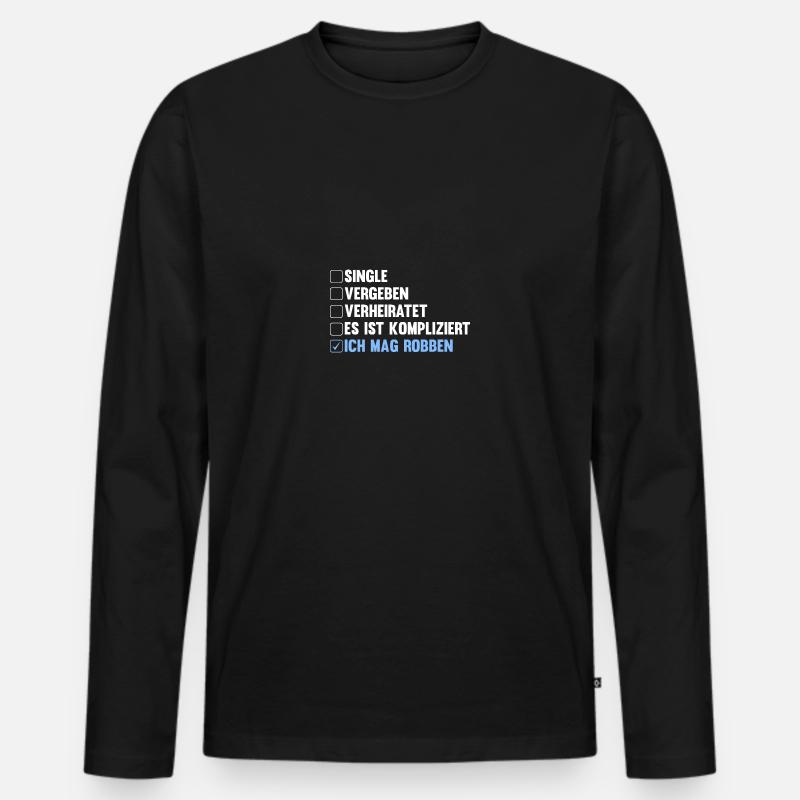 Seehund Seelöwe Robbe - Männer Premium Bio Langarmshirt - Schwarz