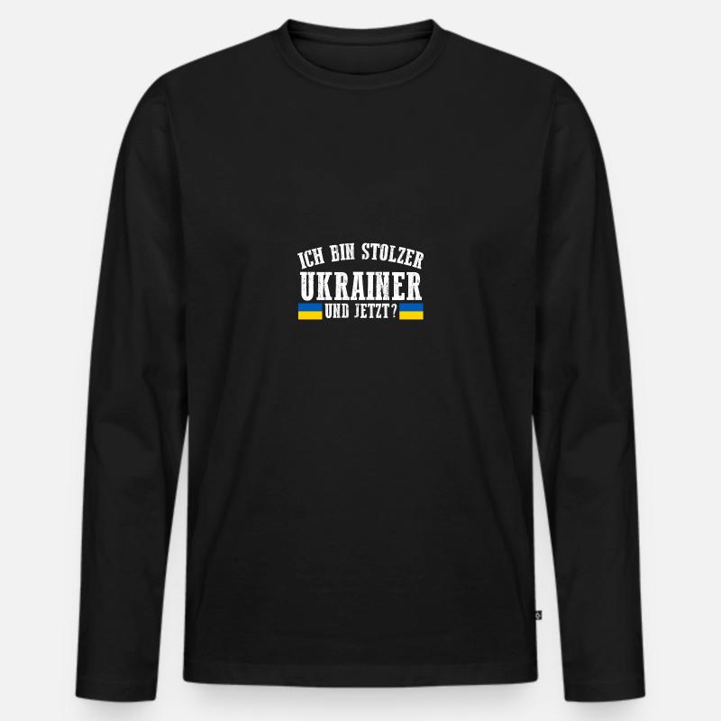 Ukrainer Ukraine - Männer Premium Bio Langarmshirt - Schwarz