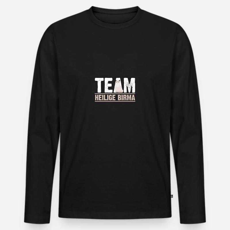 Heilige Birma Katze - Männer Premium Bio Langarmshirt - Schwarz