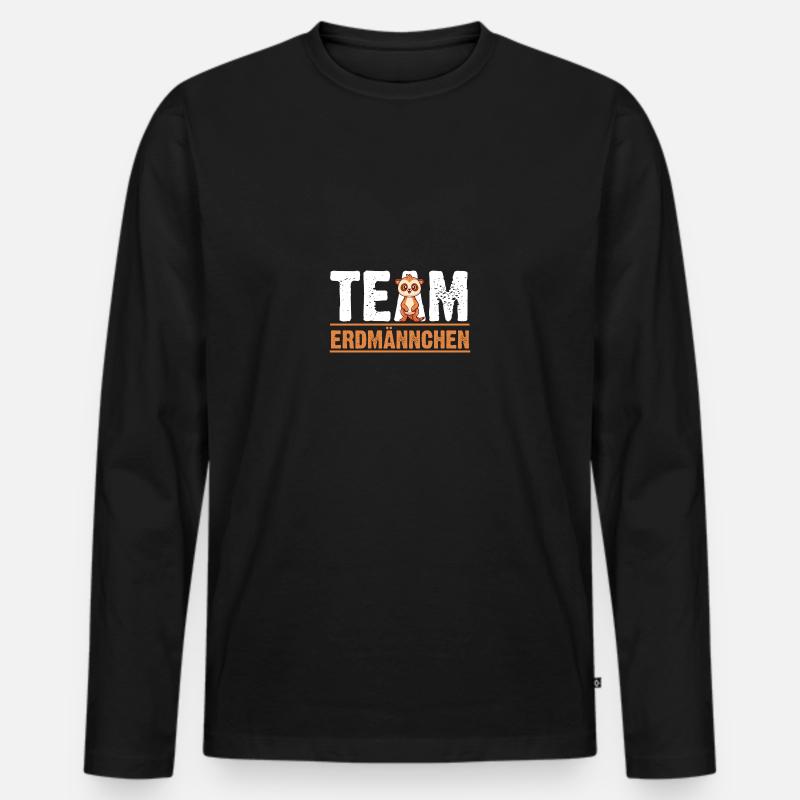 Erdmännchen - Männer Premium Bio Langarmshirt - Schwarz